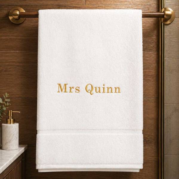 Embroidered Personalised Bath Towel
