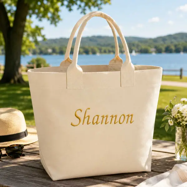 Embroidered Canvas Deck Bag