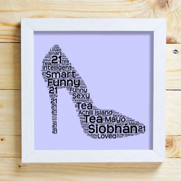 Shoe Word Cloud Box Frame