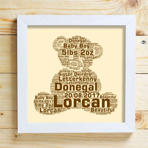 Teddy Word Cloud Box Frame