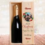 Any Photo Merry Christmas And Happy New Year Personalised Single Champagne Box