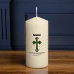 On The Christening Of Any Name Cross - Personalised Candle