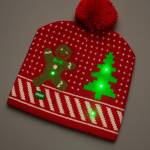 Christmas Tree & Gingerbread Novelty Light Up Beanie Hat