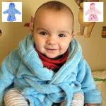 Baby Embroidered Bathrobe 12-18 months (Blue or Pink)