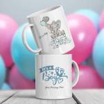 It's a Boy, Baby Reveal, Elephant Design - Personalised Mug