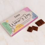 Happy Women's Day Flowers - Personalised Chocolate Bar 90g