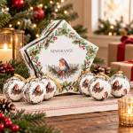 Christmas Robin Bauble Hanging Decoration Set 6 - Newgrange Living