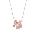 Tipperary Crystal Halo Sunset Pendant Rose Gold & Pink