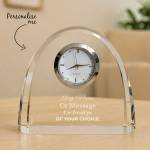 Personalised Oval Optic Crystal Clock