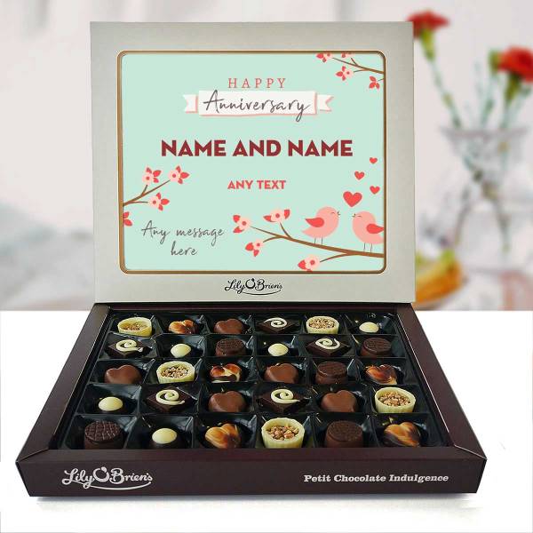 Happy Anniversary Birds Personalised Chocolate Box 270g