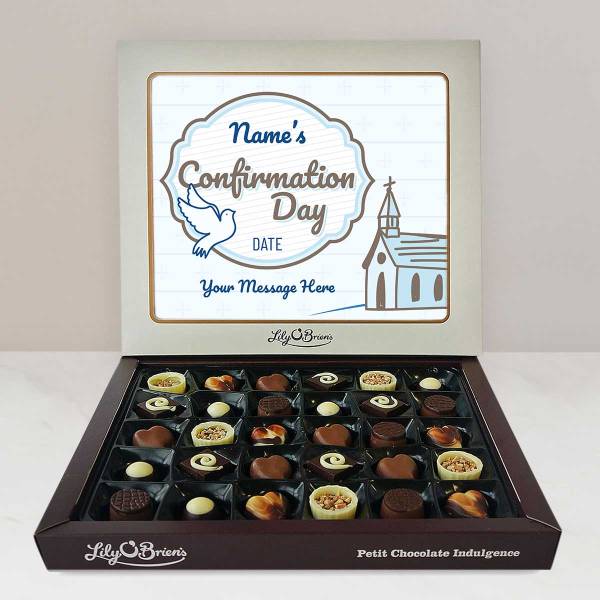 Name's Confirmation Day Church Colours - Personalised Chocolate Box 270g