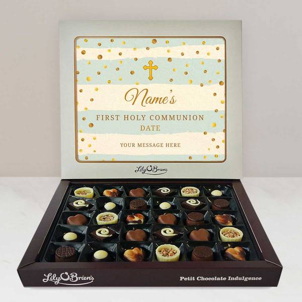 Name's First Holy Communion Confetti Colours - Personalised Chocolate Box 270g