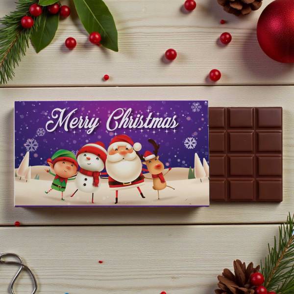Merry Christmas Chocolate Bar 100g