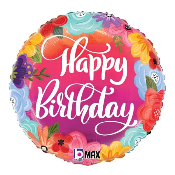 Happy Birthday Flowers Balloon in a Box