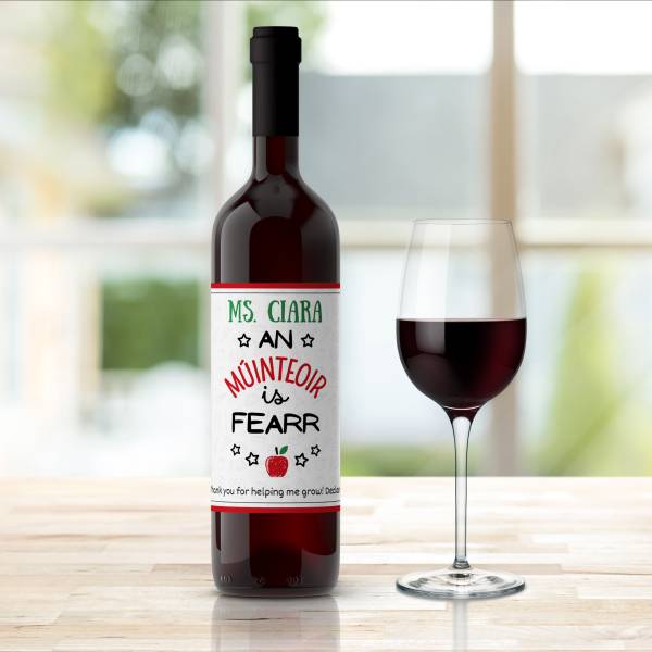 An Múinteoir Is Fearr (Best Teacher) Personalised Wine