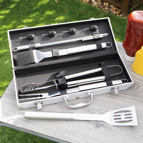 Ten Piece BBQ Tool Set with Carry Case