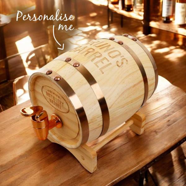 Personalised Whiskey Barrel Drinks Dispenser