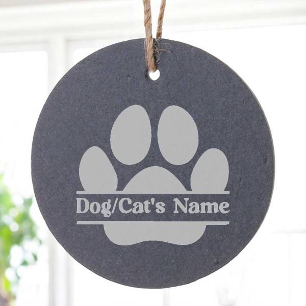 Personalised Round Slate Hanging Sign 12x12cm