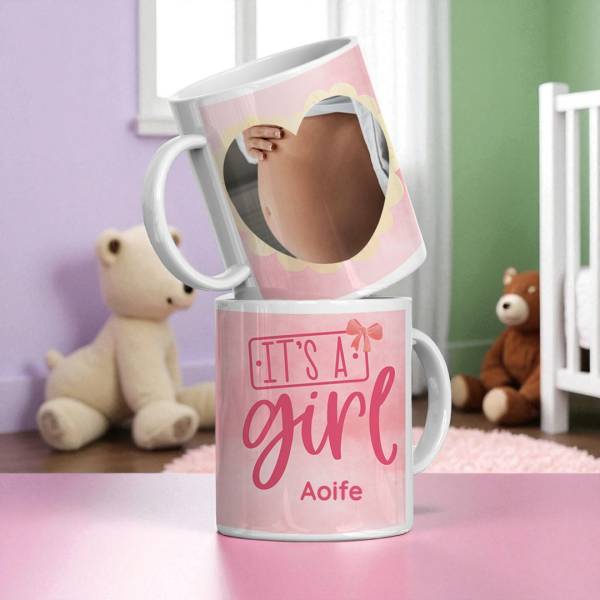It's a Girl! Gender Reveal - Photo Design - Personalised Mug
