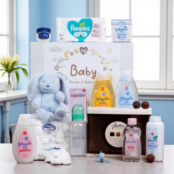 Baby Pamper and Bathtime Hamper (Blue)