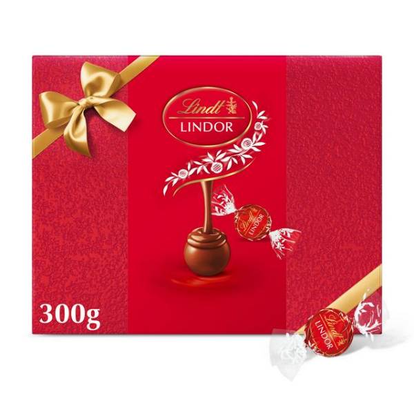 Lindt Lindor Milk Chocolate Gift Wrapped Large Box 300g