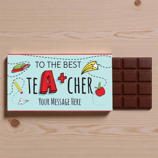 To The Best Teacher Personalised Chocolate Bar 90g