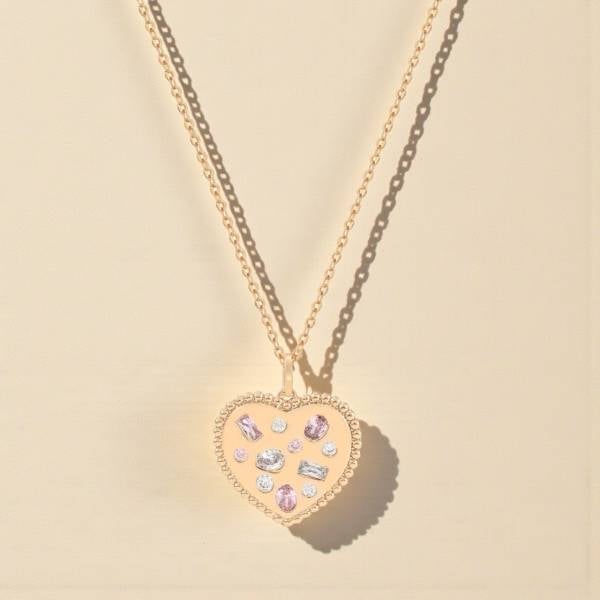 Tipperary Crystal Maureen O'Hara Solid Heart with Inset Cz Gold