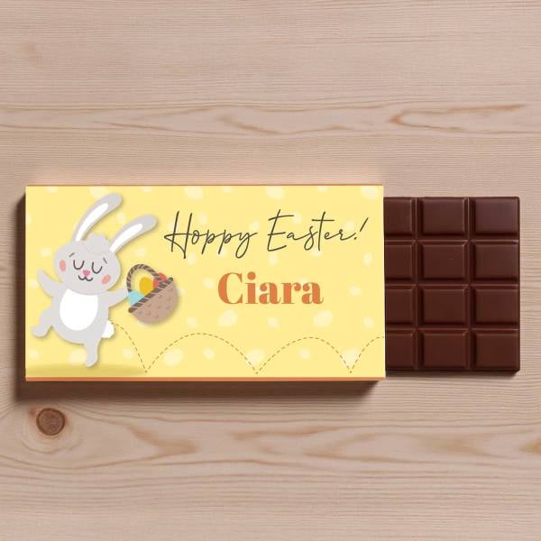 Hoppy Easter Any Name Personalised Chocolate Bar 90g