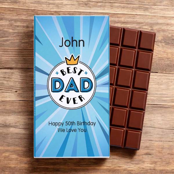 Best Dad Ever - Personalised Chocolate Bar 90g