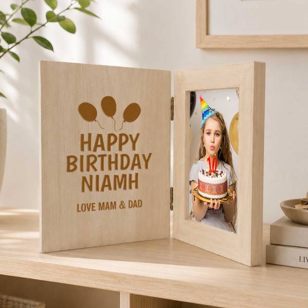 Personalised Pine Wooden Photo Book Frame