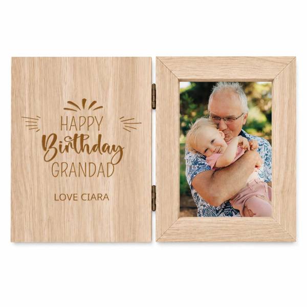 Personalised Pine Wooden Photo Book Frame