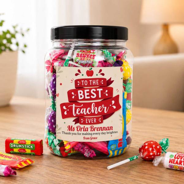 To The Best Teacher Ever - Personalised Sweets Jar