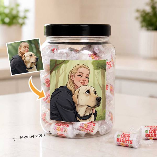 Photo to Caricature - Personalised Sweets Jar