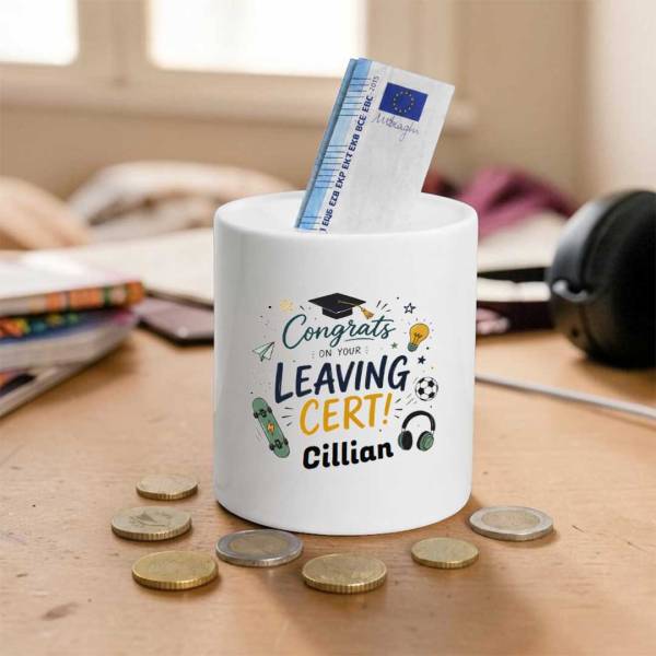 Congrats On Your Leaving Cert Personalised Money Jar