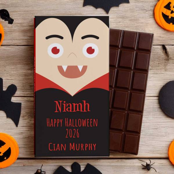 Happy Halloween Vampire Personalised Chocolate Bar 90g