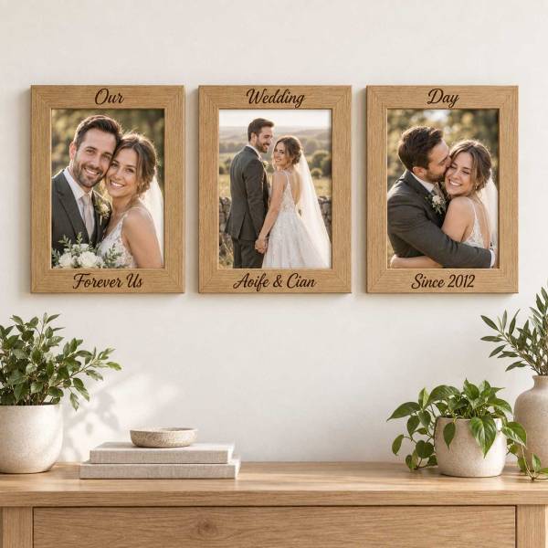Personalised Engraved Photo Frame - French Oak Effect
