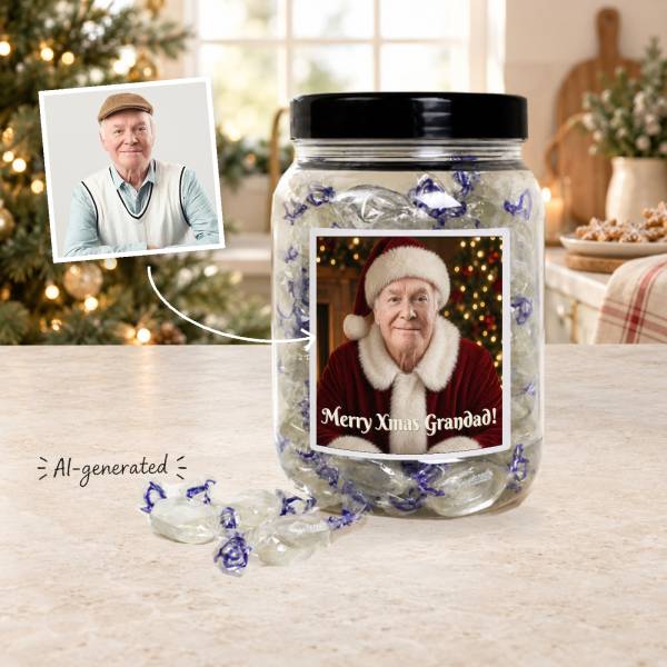 Photo to Santa Claus - Personalised Sweets Jar