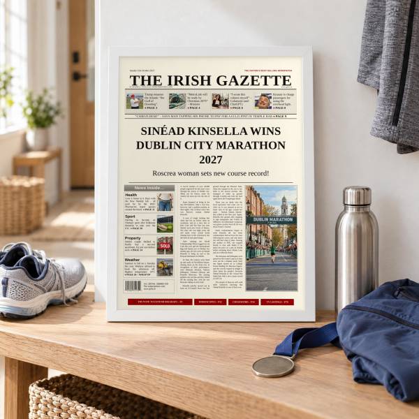 Dublin Marathon Winner Newspaper Spoof for Him or Her