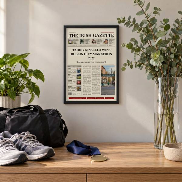 Dublin Marathon Winner Newspaper Spoof for Him or Her