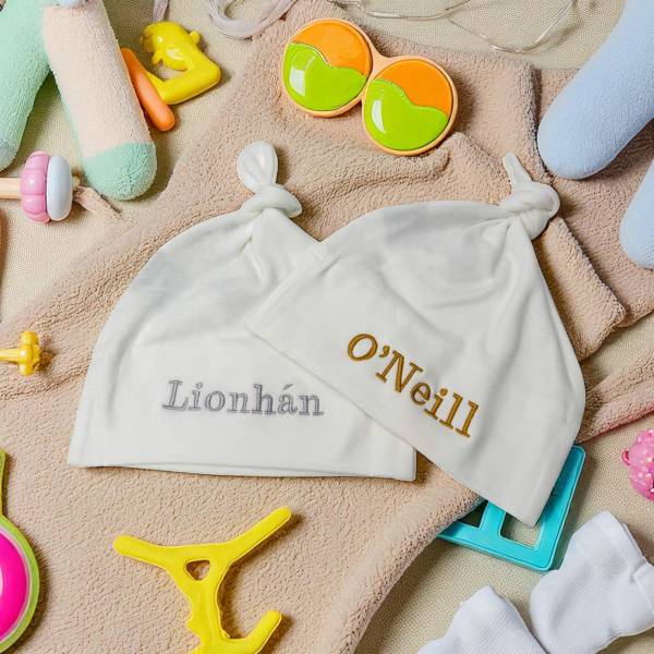 Baby One-Knot Hat - Embroidered