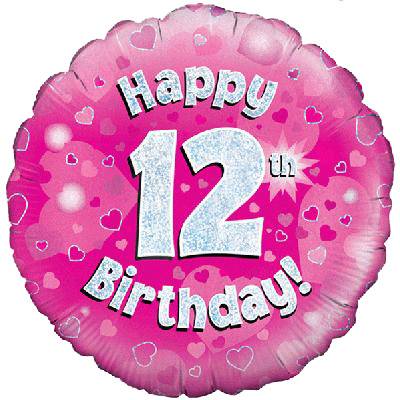 Happy 12th Birthday (PINK) Balloon in a Box