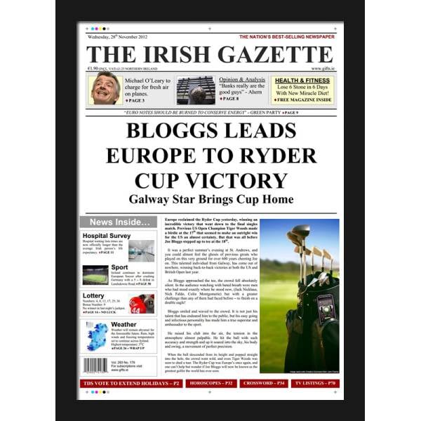 Golf Newspaper Spoof - MALE